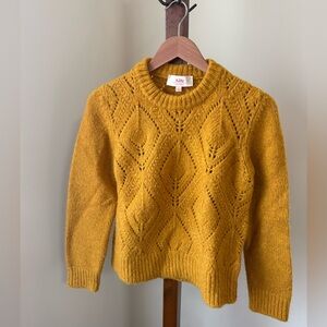 Knit Mustard Yellow Women's Crew Neck Sweater